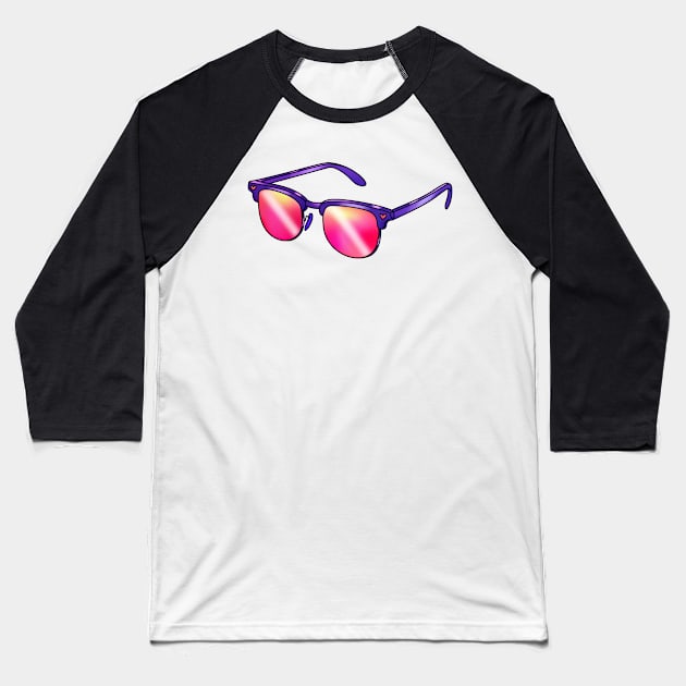 Sunglasses with red lenses Baseball T-Shirt by 2dsandy